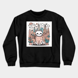 Mr cat in new york city Crewneck Sweatshirt